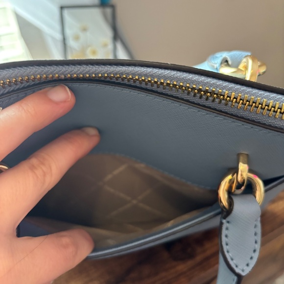 Blue Michael Kors Jet Set Travel Medium Saffiano Leather Dome Satchel Crossbody - Picture 5 of 10